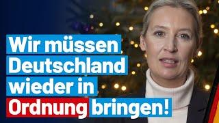 Weihnachtsgrüße von Alice Weidel! - AfD-Fraktion im Bundestag (Aufgezeichnet vor Magdeburg)