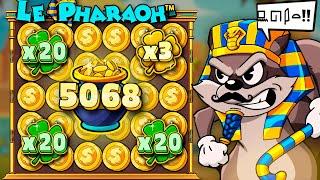 MY CRAZIEST LE PHARAOH WIN EVER.. BOTH BONUSES PAY!