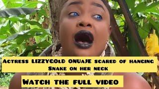 Moment Actress Lizzygold Onuwaje was scared to hang snake on her neck