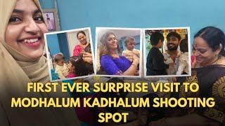 wife surprise visit at shooting Spot  #modhalumkaadhalum