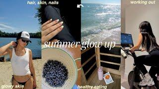 summer GLOW UP !! productive *health routine*, clothing haul, hair skin nails + yesoul bike