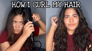 HOW I CURL MY HAIR WITH A FLAT IRON | Jia aij