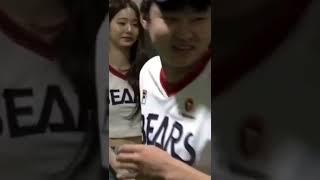 The happiness in his face after holding Wonyoung's hands