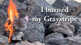 I Burned a Graystripe Toy because I can (Warrior Cats)