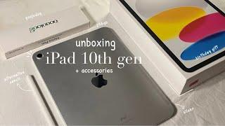 iPad 10th gen unboxing (silver, 256gb) + accessories 