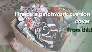 How to make a patchwork cushion cover with fabric scraps