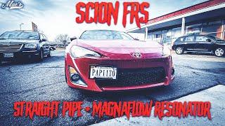 Scion FRS / Toyota 86 Straight Pipe + Magnaflow resonator! How to get deep exhaust sound Scion FRS