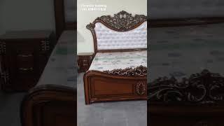 Double bed design | Brown glows polish color furniture #bed #design #shorts #video #youtube #decor