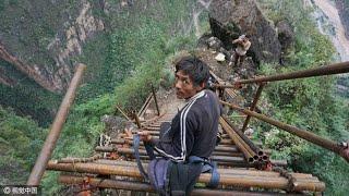 Most dangerous cliff way to the village | Risky Journey to the Home | Chinese Cliff Village