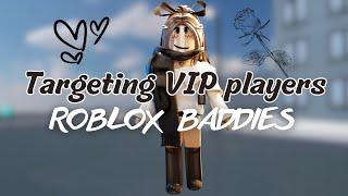 Targeting VIP players with the pink stop sign only in ROBLOX BADDIES!