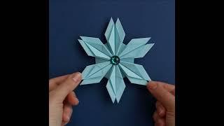 Снежинка из бумаги за минуту  Origami Snowflake Diy Christmas Ornaments #shorts