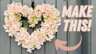 DIY flower heart wreath for Valentine’s Day