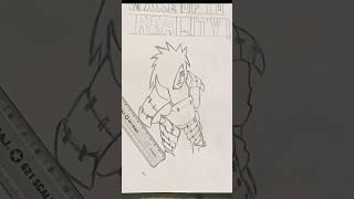 Quick drawing of Madara uchiha ️.with pencil & pen #drawing #anime#naruto #madarauchiha  #shorts