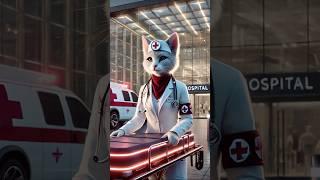 Heroic Cat Doctor Luna: Saving Lives at Dawn in Futuristic Rescue #CatDoctor #EmergencyRescue #ai