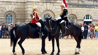 The King's Life Guard & Blues and Royals await the change of Guards.