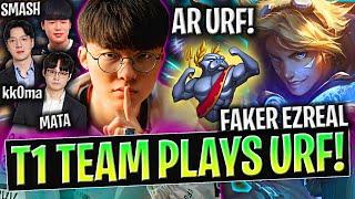 T1 FAKER PLAYS AR URF WITH T1 TEAM! | T1 FAKER EZREAL URF with T1 SMASH , KKOMA , MATA & TOM!