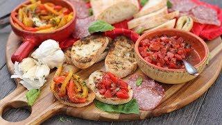 Italian Antipasti: Bruschetta & Roasted Peppers