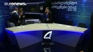 Brawl erupts between Georgian parliamentary candidates on live TV