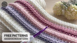 ONE ROW REPEAT!️SUPER EASY Crochet Pattern for Beginners - Crochet Stitch for Baby Blanket & Bag