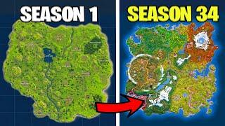 Evolution of Fortnite Map (Chapter 1 - Chapter 6)