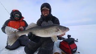 HUGE WALLEYES ICE FISHING ON MILLE LACS (compilation)