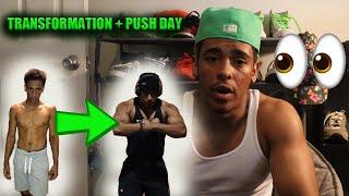 MY 2 1/2 YEAR FITNESS TRANSFORMATION + PUSH DAY WORKOUT