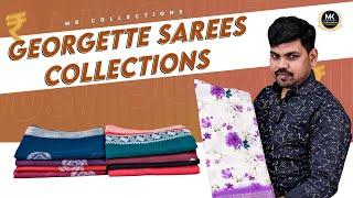 Most Selling Gerogette Fabric Saree Collection | MK Collections | #mkcollections #sarees