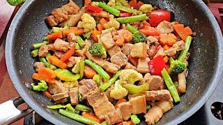 Stir-fry Pork Belly with Vegetables Recipe