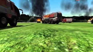 Flughafen-Feuerwehr-Simulator Trailer