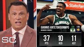 "Giannis Antetokounmpo is a MONSTER" - ESPN reacts to surging Bucks beat slumping Pacers 129-117