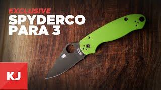 Spyderco Para 3 with Black Steel Blade (Lime Green) | KnifeJoy Exclusive