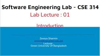 Lab Lecture 01 - Software Engineering Lab @Dulal-CSEcode , @CSE & @Green University @Dulal-CSEcode