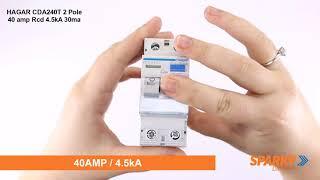 Hager CDA240T | 2 Pole 40 amp Rcd 4.5ka 30ma