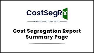 Cost Segregation Report Summary: Key Details and Asset Allocations Explained