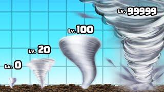 GROWING a MAX LEVEL TORNADO HURRICANE in Mighty Tornado!