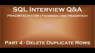 Part 4   Delete duplicate rows in sql