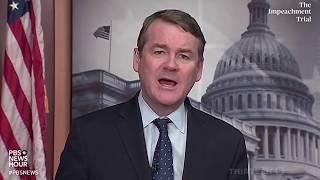 Senator Michael Bennet on PBS NewsHour on the Senate Impeachment Trial