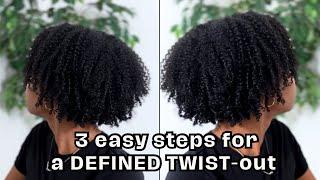 YOU are going to master a DEFINED TWIST-OUT !! | 3 easy steps | Natural Hair | two strand twist |