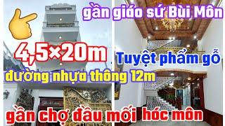 507 Nhà phố Hóc Môn Tuyệt phẩm gỗ! 4.5x20m Mt đường nhựa thông 12m Gần giáo sứ Bùi Môn,