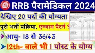 Railway RRB Paramedical 2024 Full Notification Out | RRB Paramedical 2024 Qualification & Syllabus