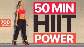 50 MIN FAT BURN FULL BODY HIIT WORKOUT // With Weights + At Home