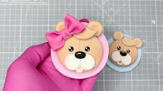 Teddy Bear - Fondant Cupcake Topper Tutorial I How to make a fondant Teddy