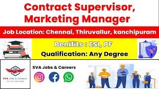 Supervisor Job Vacancy Tamil | Marketing Manager Job Vacancy in Chennai | Apply Now