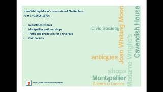 Cheltenham Oral History - Joan Whiting-Moon, part 1