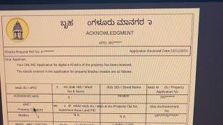 Finally Completed BBMP E asthi  E khata Submitted Now Website is lot better How to Apply E khata