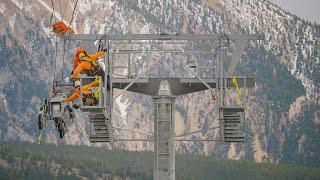 Explorer Gondola Construction Update: Installing the Tower Line