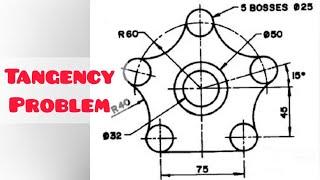 TANGENCY PROBLEMS in | Technical drawing | Engineering drawing