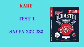 Kare Test 1 (ORİJİNAL YAYINLARI GEOMETRİ SORU BANKASI 2021)
