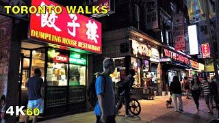 Toronto Chinatown on Saturday Night (Narrated) - Downtown Stage 3 Walk [4K]