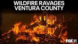 Fire erupts in Ventura County, prompting evacuations, destroying homes